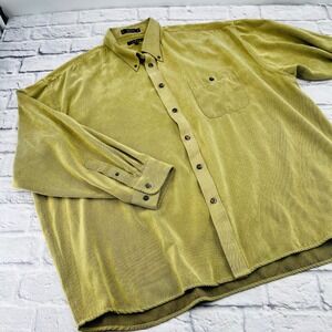 Enro Big Mens 3X Lime Green Button Up Long Sleeve Shirt Office Casual Career